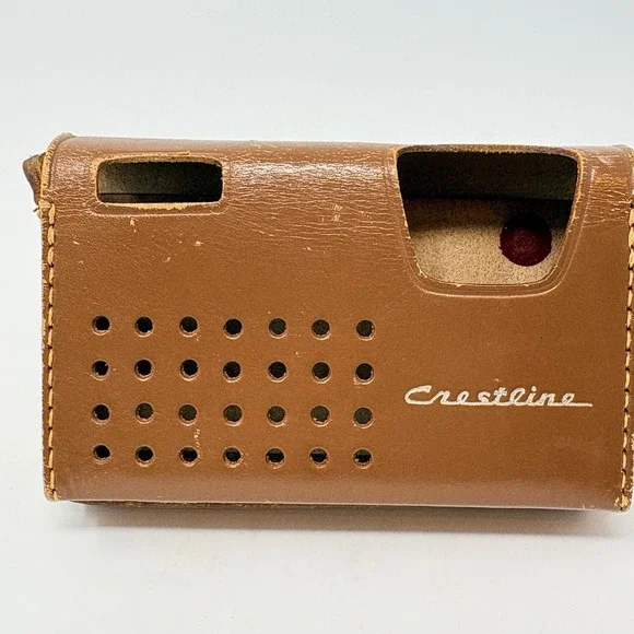 Crestline Model 6T-220 Constant Black Plastic Body Transistor Radio Leather Case